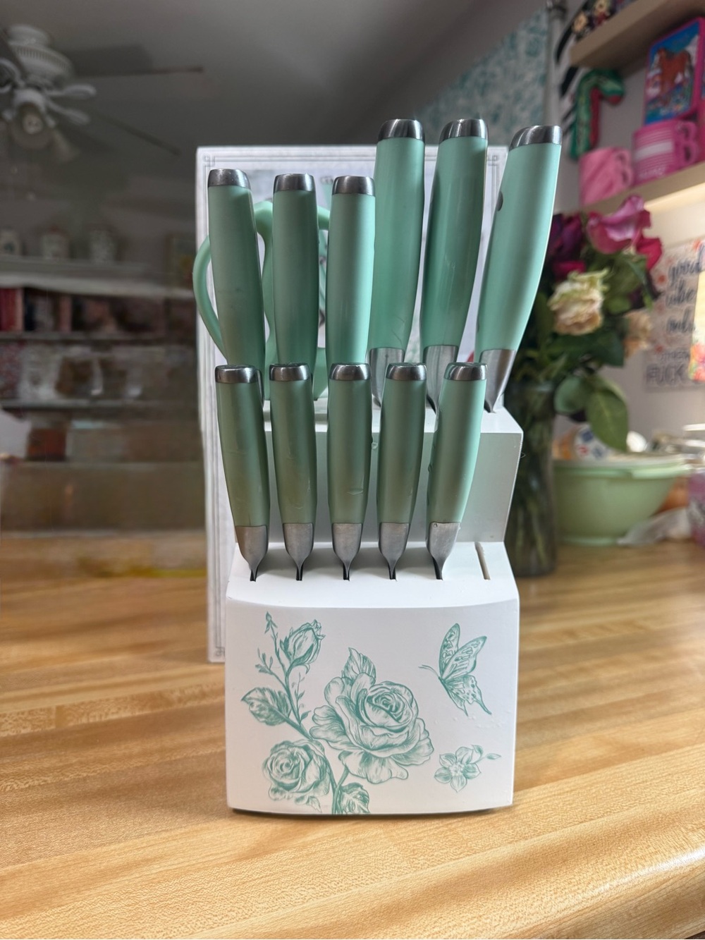 Pioneer Woman Agatha Knife Set & Block